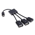 thumbnail image 3 of Adaptador Cable de datos 2 X USB-A/F + Micro USB hembra a USB3.1 Tipo-C Cable extensor macho OTG Hub, 3 of 7
