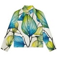 thumbnail image 4 of Jackets for Women Winter Coat Jackets Flannel Stand Collar Jacket(Stained Glass Lotus,Size:S-4XL), 4 of 7