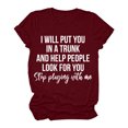 thumbnail image 3 of Gibobby Playera TéRmica Ligera Tops sueltos con cuello redondo, camiseta estampada, blusa, mangas , blusa informal para mujer（Vino， XXXXXL), 3 of 5