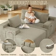 thumbnail image 4 of Aukfa 95" Cloud Sectional Sofa Boneless Couch Modular Sofa Bed for Living Room, 2 Side Pockets, Left Chiase, Camel, 4 of 9