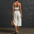 thumbnail image 6 of Purcolt Overalls for Women Dressy Casual Square Neck Spaghetti Strap Wide Leg Cropped Baggy Jumpsuit Lightweight Loose Fit Rompers with Pockets, No Belt, 6 of 9