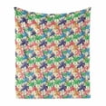 thumbnail image 1 of Tropical Soft Flannel Fleece Blanket, Vibrant Tropic Palm Tree Pattern Rainbow Colored Exotic Hawaii Nature Composition, Cozy Plush for Indoor and Outdoor Use, 50" x 70", Multicolor, by Ambesonne, 1 of 6
