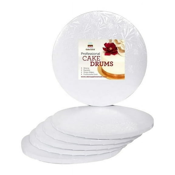 8" White Round Drum 1/2", 6 count