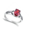 thumbnail image 4 of CHOOSE YOUR COLOR Simulated Garnet Leaf Marquise Solitaire Ring .925 Sterling Silver Band Red CZ Female Size 5, 4 of 4