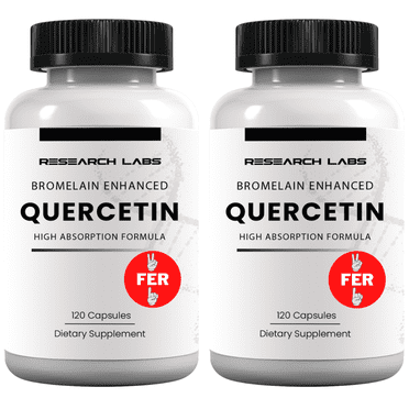 Research Labs Quercsalis™ Quercetin w/ Bromelain, 2 Bottle Special, 240 Veg Capsules. High Absorption Formula. Supports Cardiovascular, Immune, Anti-Inflammatory, Anti-Oxidant Health