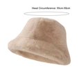 thumbnail image 4 of ievspot Women Winter Bucket Hat Fuzzy Plush Short Brim Dome Windproof Warmth Sun Protection Fisherman Cap Outdoor Travel Headwear, 4 of 7
