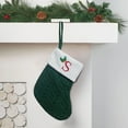 thumbnail image 5 of Fridja 8 Inches Mini Initial Monogram Embroidered Christmas Stocking Knitted Christmas Decorations Stocking Knit Cute Christmas Stocking for Fireplace, Mantel, Doors, Christmas Tree, Green-S, 5 of 5