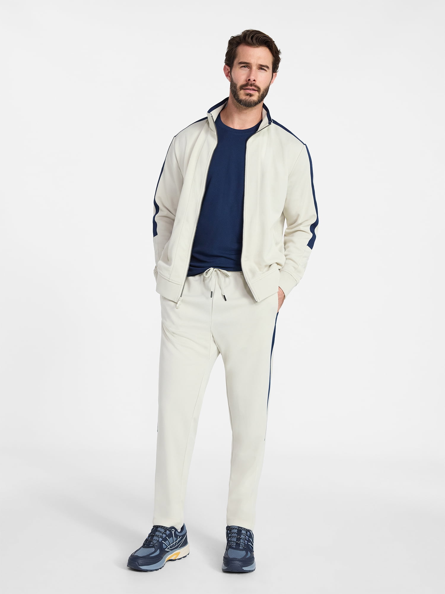 Athletic Works Men's and Big Men's Tricot Track Pants with Side Stripes, Sizes S-3XLT