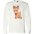 thumbnail image 3 of Inktastic Cute Christmas Reindeer with Christmas Lights Long Sleeve T-Shirt, 3 of 5