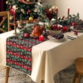 thumbnail image 4 of Advancent Mantel con estampado de cuadros para regalo navideño, decoración de cocina navideña, camino de navideño fácil de limpiar Kits de decoración para fiestas, 4 of 6