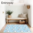 thumbnail image 3 of ODIKA 8'x10' Machine Washable Non-Slip Area Rug, Snowman Charm Whimsical Interlocking Scandinavian Design High Traffic Rug with Pad, Blue, 629671, 3 of 8