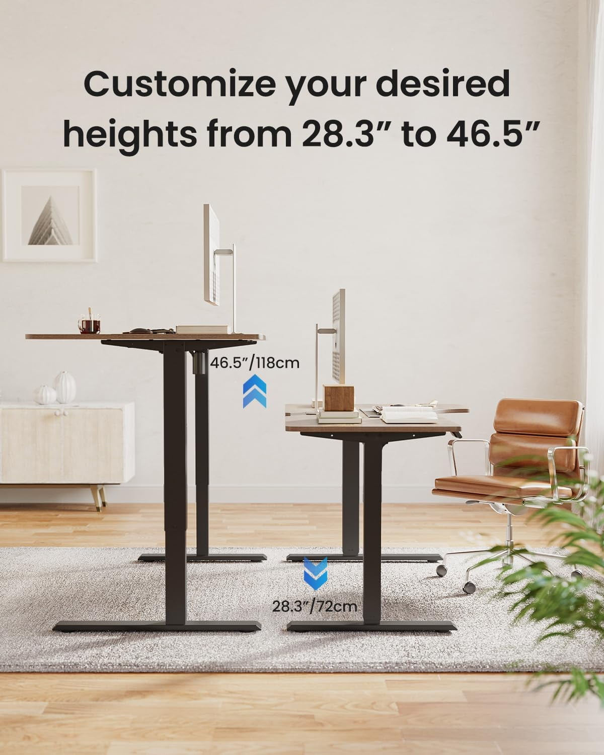 FEZIBO 55×32 inch L Shaped Electric Corner Standing Desk, 4 Memory Height Settings,Home Office & Computer Height Adjustable Table, Ergonomic Sit and Stand Up Workstation