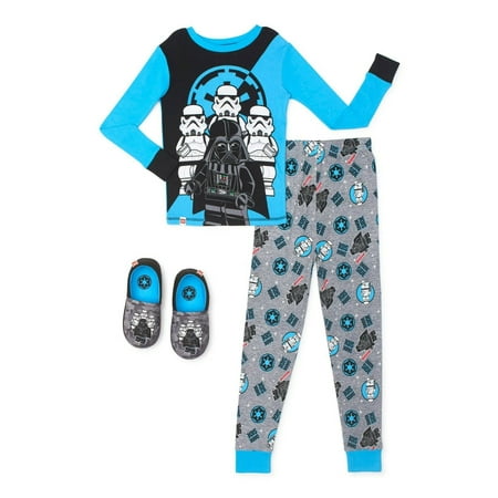 

Lego Star Wars 2 PC Long Sleeve Cotton Tight Fit Pajama Slippers Set Boy Size 10