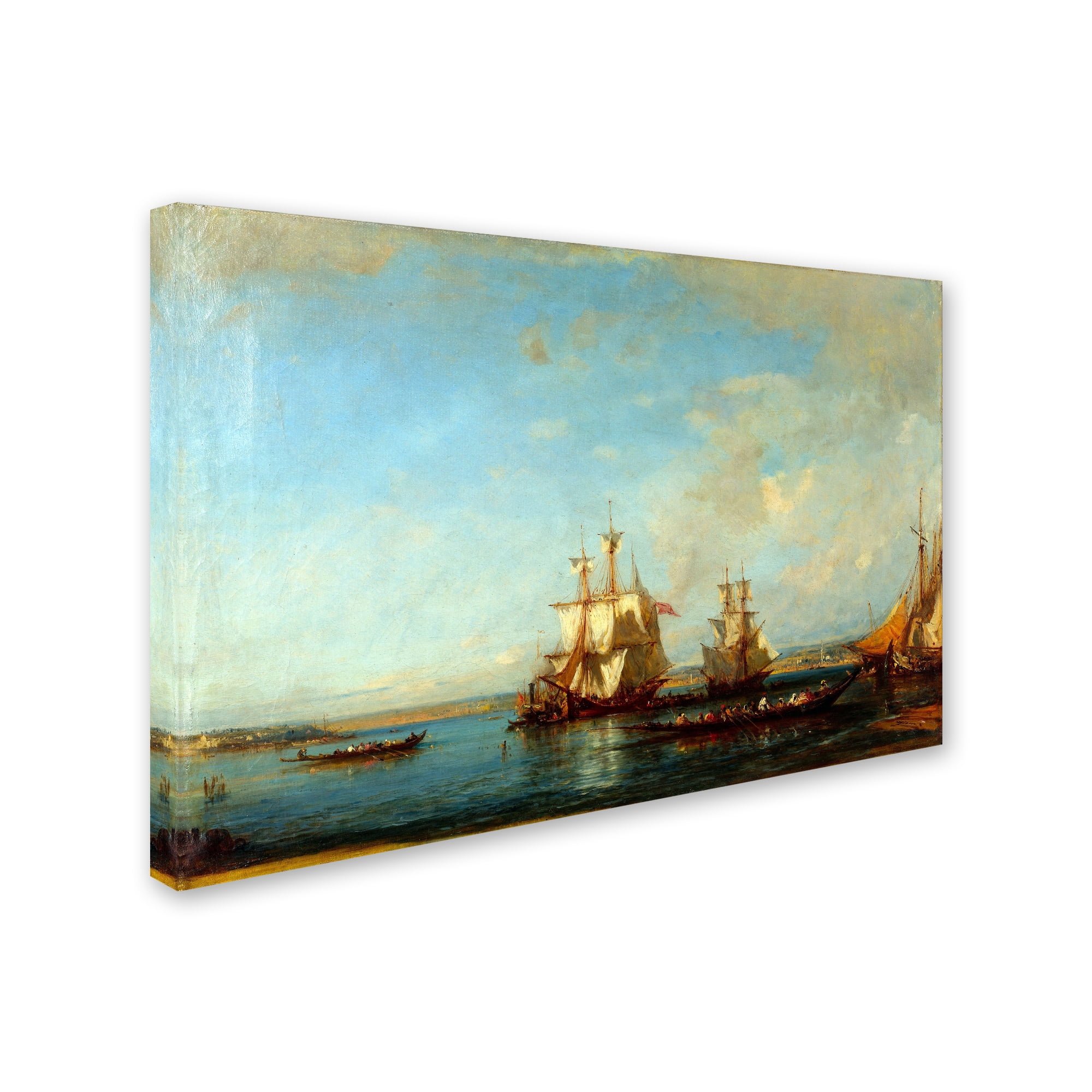 Felix Ziem 'Caiques And Sailboats At The Bosphorus' Canvas Art