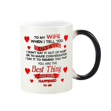 

VerPetridure Valentine s Day Thermal Color Change Ceramic Mug Best Holiday Gift Coffee Cup
