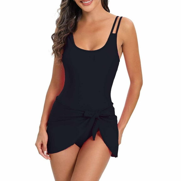 Womens Swimsuits Pimelu Bathing Suit for Women Tankini Swimsuits Womens One Piece Swimsuit Ladies Front Twist Knotted High Waist Bathing Suit Beach Slim Fit Strap Solid Girls Swimwear