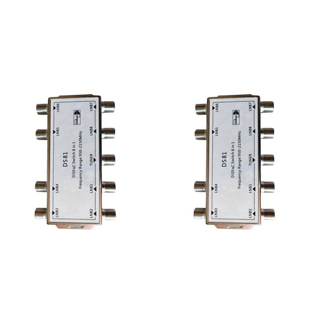 2X DS81 8 en Conmutador DiSEqC de Señal de Satélite Receptor LNB Multiswitch