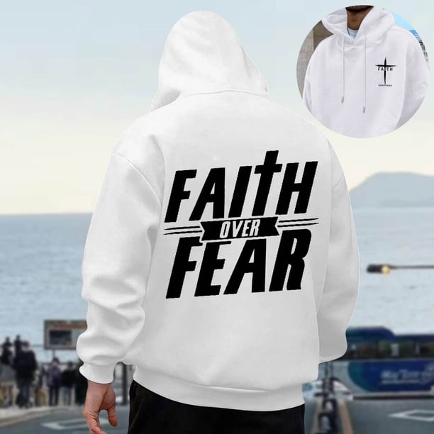 MHFRRA Sudadera con Capucha para Hombre, de Manga Larga, Informal, con Diseño Estampado, para Otoño E Invierno, Cómoda para Uso Diario, para Senderismo Al Aire Libre Blanco
