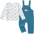 thumbnail image 2 of ZOEREA Toddler Baby Boys Clothes Outfit Long Sleeve T-Shirt and Romper Set Cute Jumpsuit Overalls Solid Color 6M-4T, 2 of 7