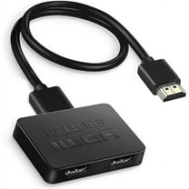 KZKR HDMI 1x2 Splitter, Model KF02257-001, 4K30Hz Resolution, ABS Material, Black, 1-In to 2-Out