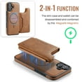 thumbnail image 2 of Dteck for iPhone 16 Magnetic Case with Detachable Wallet Card Holder, Compatible with MagSafe, RFID Blocking Credit Slots Kickstand Shockproof Phone Cover for Women Men,Brown, 2 of 6