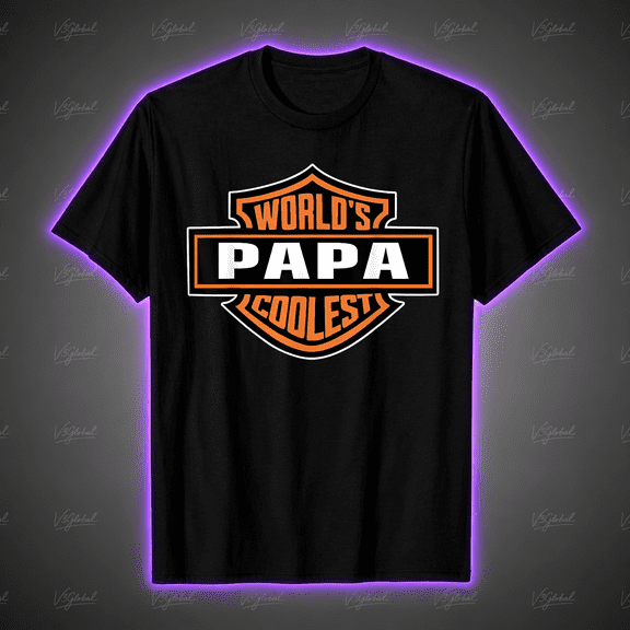 Worlds Coolest Papa Best Dad Fathers Day Birthday Gift Unisex T-Shirt V16878, S-5XL