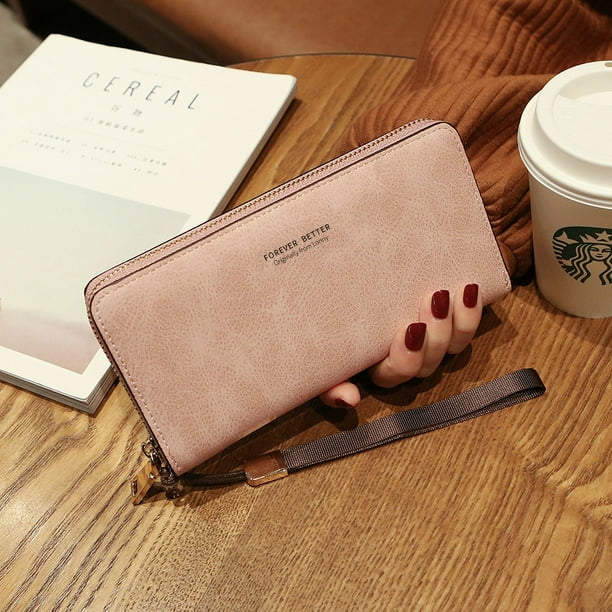 Cartera larga para mujer, bolso coreano, tarjetero multifunción, bolso para teléfono móvil, monedero, cartera para mujer