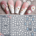 thumbnail image 5 of 5D 3D Embossed Nail Art Sticker White Flower Embossed Self Adhesive Nail Design Ladies Diy Nail Art Decoration, 5 of 5