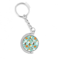 thumbnail image 1 of hand painted simple geometry kite pattern rotatable keyholder disc accessories chain clip, 1 of 3