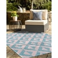 thumbnail image 3 of Rugs.com Jill Zarin Outdoor Collection Rug – 3' 3 x 5' 3 Pink And Aqua Flatweave Rug Perfect For Entryways, Kitchens, Breakfast Nooks, Accent Pieces, 3 of 5