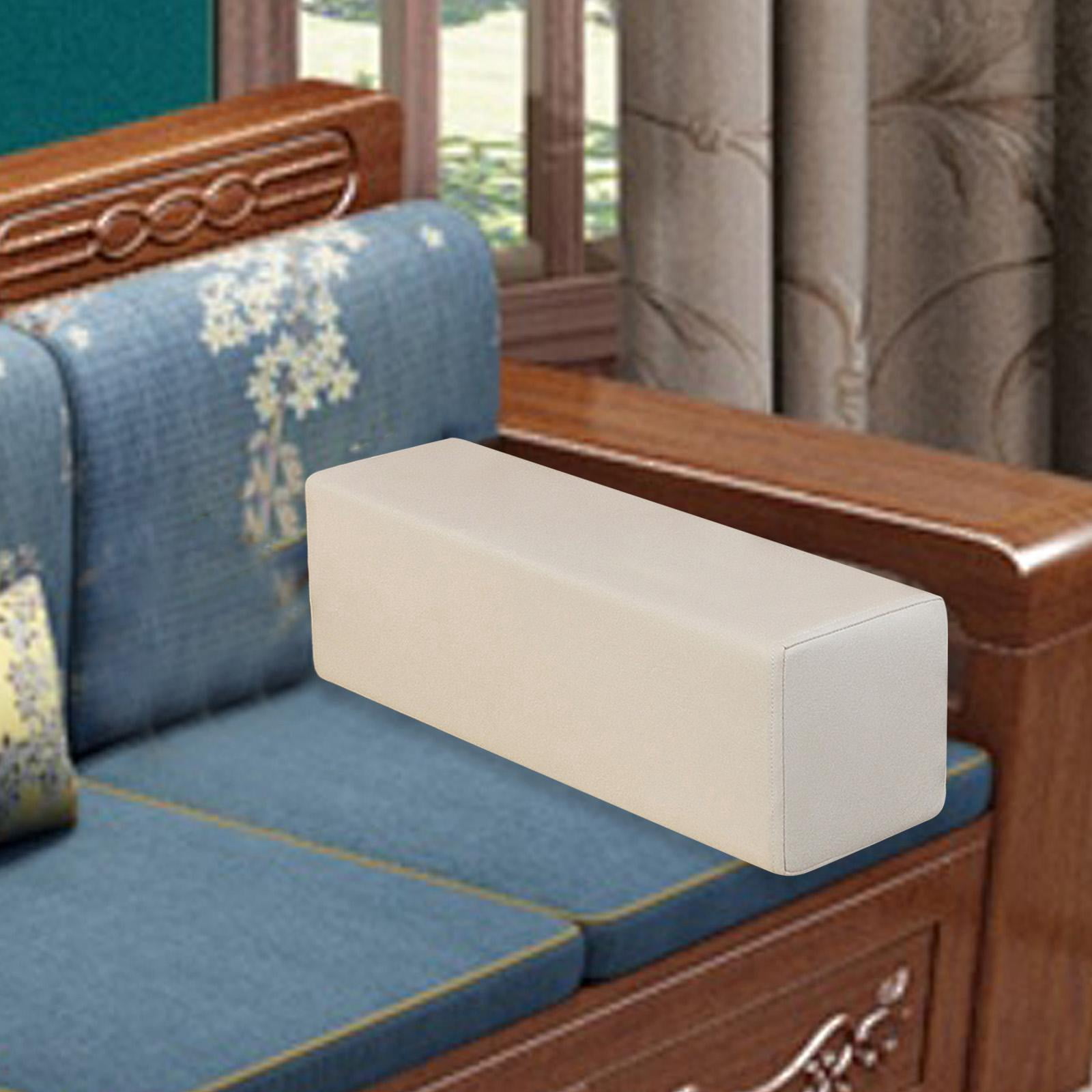YWMJZEU Sofa Arm Rest Pillow Couch Armrest Rectangular Booster High Density Foam Cushion Beige