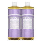 Dr. Bronners - Pure-Castile Liquid Soap (Lavender, 32 ounce, 2-Pack) - Made with Organic Oils, 18-in-1 Uses: Face, Body, Hair, Laundry, Pets and Dishes, Concentrated, Vegan, Non-GMO 32