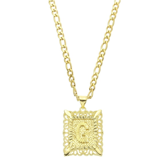 Uxcell 20" Initial Letter Pendant Necklace for Men Women, Capital Alphabet G, Gold
