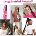 thumbnail image 4 of HSHDLDF Longue Extension de Queue de Cheval Tressée DIY, Attache Élastique Droite Élégante Enveloppante Rui Yok 26 Pouces Extensions Queue de Cheval Naturelle Douce Synthétique pour Femmes, 4 of 7