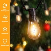 EclatrisLume 100FT Outdoor String Lights,Patio Lights with 25 Shatterproof S14 Vintage Edison Bulbs,Hanging Light Waterproof for Porch, Garden, Deck, Backyard, 2700K
