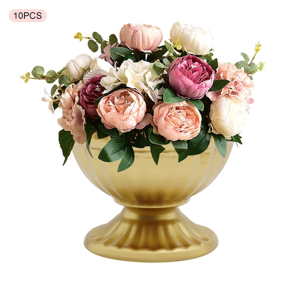 10Pcs Metal Vase Flower Pots Stand Party Wedding Table Centerpiece Decoration Iron Golden