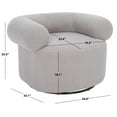 thumbnail image 3 of SAFAVIEH Couture Sadie Modern Faux Lamb Wool Solid Swivel Accent Chair, Light Grey, 3 of 14
