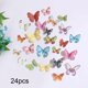 thumbnail image 1 of 24 piezas de adornos de pared de mariposas, pegatinas de mariposas 3D para decoración del hogar, removibles, de PVC, duraderas, de fácil instalación,, 1 of 8
