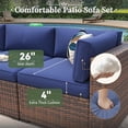 thumbnail image 3 of Aoxun 11 Piece Patio Furniture Set Wicker Rattan Patio Conversation Set Outdoor Sectional Sofa Set with Coffee Table and 4” Thickened Cushions, Blue(Waterproof Cover Included), 3 of 7
