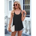 thumbnail image 5 of Womens Solid Color Round Neck Sleeveless Tank Top Basic Layering Undershirt Casual Black L, 5 of 9
