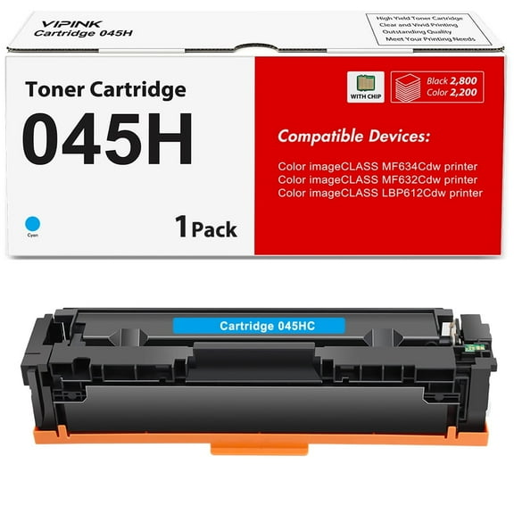CRG 045 045H Cyan Compatible for Canon Cartridge 045 045H Toner Cartridge for Canon 045 045H MF634Cdw Toner for Canon Color ImageCLASS MF634Cdw MF632Cdw LBP612Cdw MF632 LBP612 Ink Printer