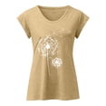 thumbnail image 2 of Playeras,Blusas y Tops,Ropa para Mujer Camisetas Sin Mangas Mujer Camisetas casuales de manga corta para mujer, blusas básicas de verano con cuello en V, blusa suelta (Yellow, L), 2 of 4
