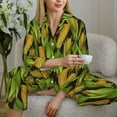 thumbnail image 6 of Haiem Corn 2 Pattern Women’s Long-sleeve Sleepwear,Sleepwear Set,2-piece Loungewear Set,Soft PJs Comfy Nightwear with Pockets-Medium, 6 of 7