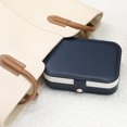 thumbnail image 4 of Unique Bargains Jewelry Box Small PU Leather Jewelry Organizer Case Storage Display Holder Navy, 4 of 7