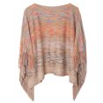 thumbnail image 1 of Poncho de comercio exterior de punto degradado con superposición de murciélago bohemio para mujer, chal de punto, capa con borla, 1 of 5