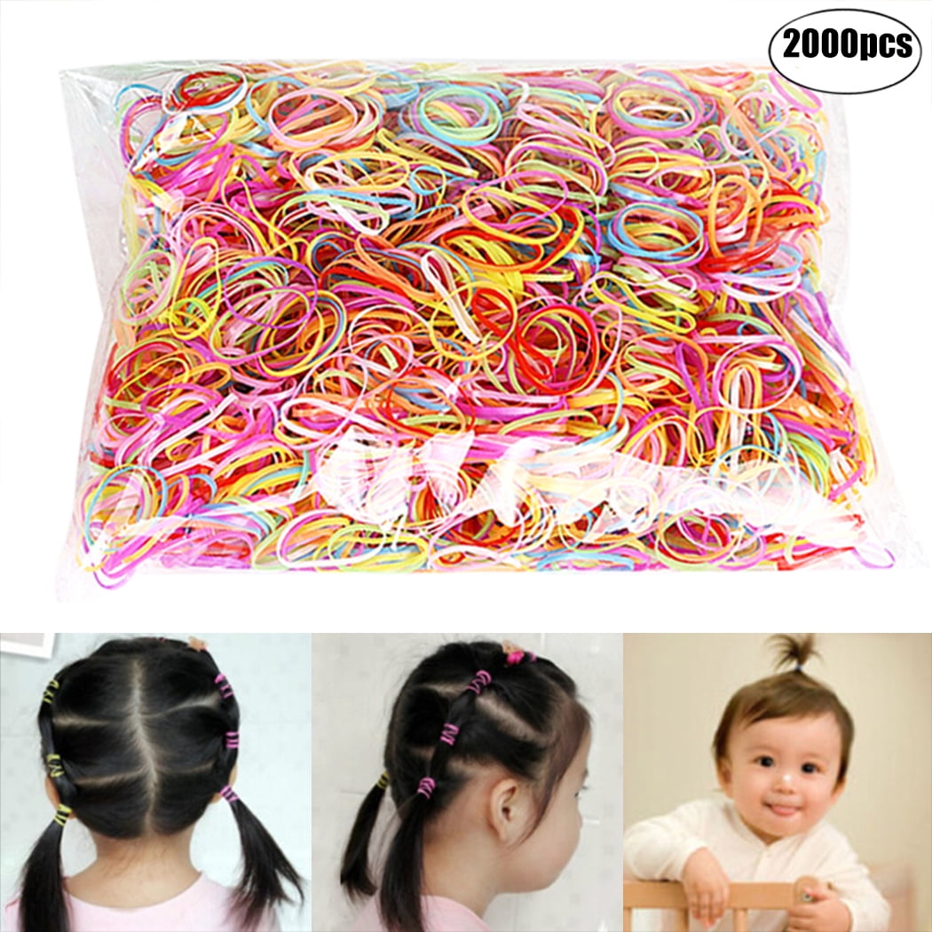 2000PCS Hair Ties Colorful Disposable Elastic Hair Bands Hair Ropes for