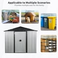 thumbnail image 6 of Alvantor 8 x 4 FT Outdoor Storage Shed Metal Garden Shed with Sliding Door and foundation for Backyard, Garden, Coffee, 6 of 7