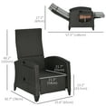 thumbnail image 3 of Outsunny Outdoor Recliner Chair with Adjustable Backrest, Cushion, Light Grey, 3 of 10