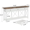 thumbnail image 2 of Tribesigns 70.8" Console Table with 3 Drawers, Farmhouse Entryway Table with Storage Shelf for Entryway, Hallway (White/Brown), 2 of 7