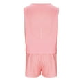 thumbnail image 6 of Women's Summer 2 Piece Outfits Sleeveless Tank Top Matching Shorts Sets Cotton Striped Sweatsuits Vacation Beach 2025, Limited Time Under 10 Dollars ###, 6 of 6